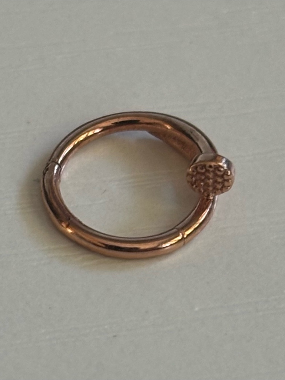 14K Solid Rose Gold Hoop Earring - One Earring